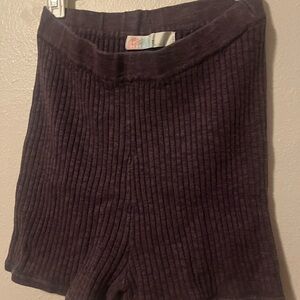 Free People High Waist Ribbed Shorts in Deep Purple